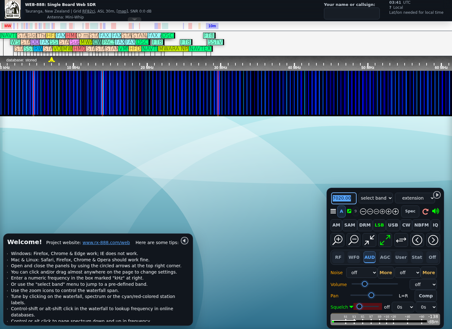 Current audio and passband controls